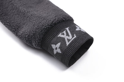 Louis Vuitton Fleece Jacket with Leather Patch "Grey"