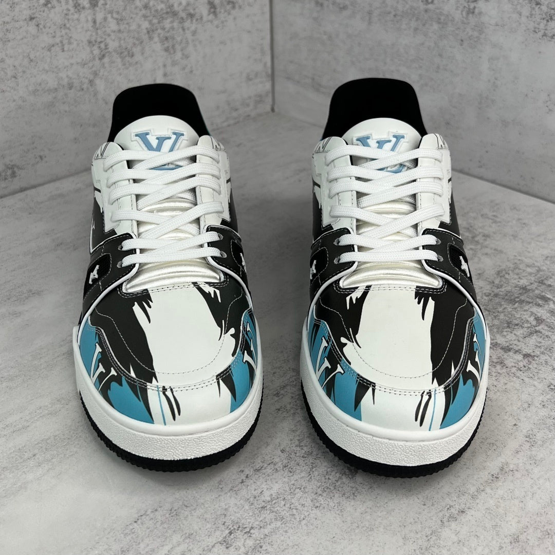 Louis Vuitton Trainers "Graphic Print White-Black-Blue"