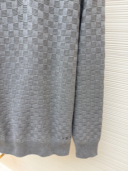 Louis Vuitton Cashmere-Wool Blend Half-Zip Pullover "Gray"