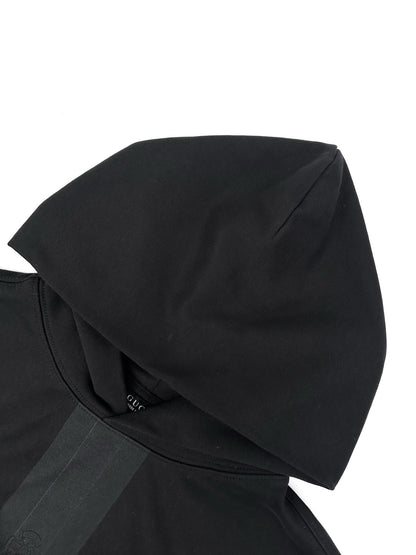 Gucci Cotton Hooded Sweatshirt with Muted Web "Black"