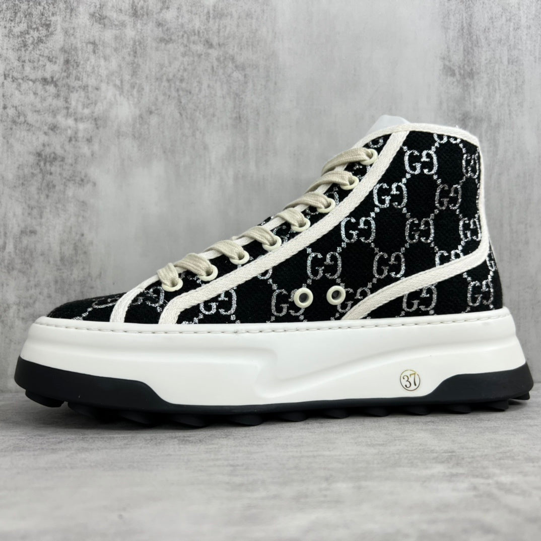 Gucci Tennis 1977 High-Top "Black-White Monogram"