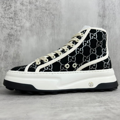 Gucci Tennis 1977 High-Top "Black-White Monogram"