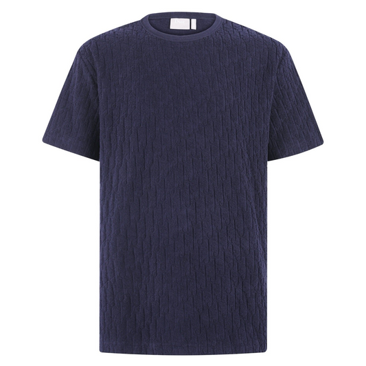 Dior Oblique T-Shirt "Navy Blue Terry Cotton"