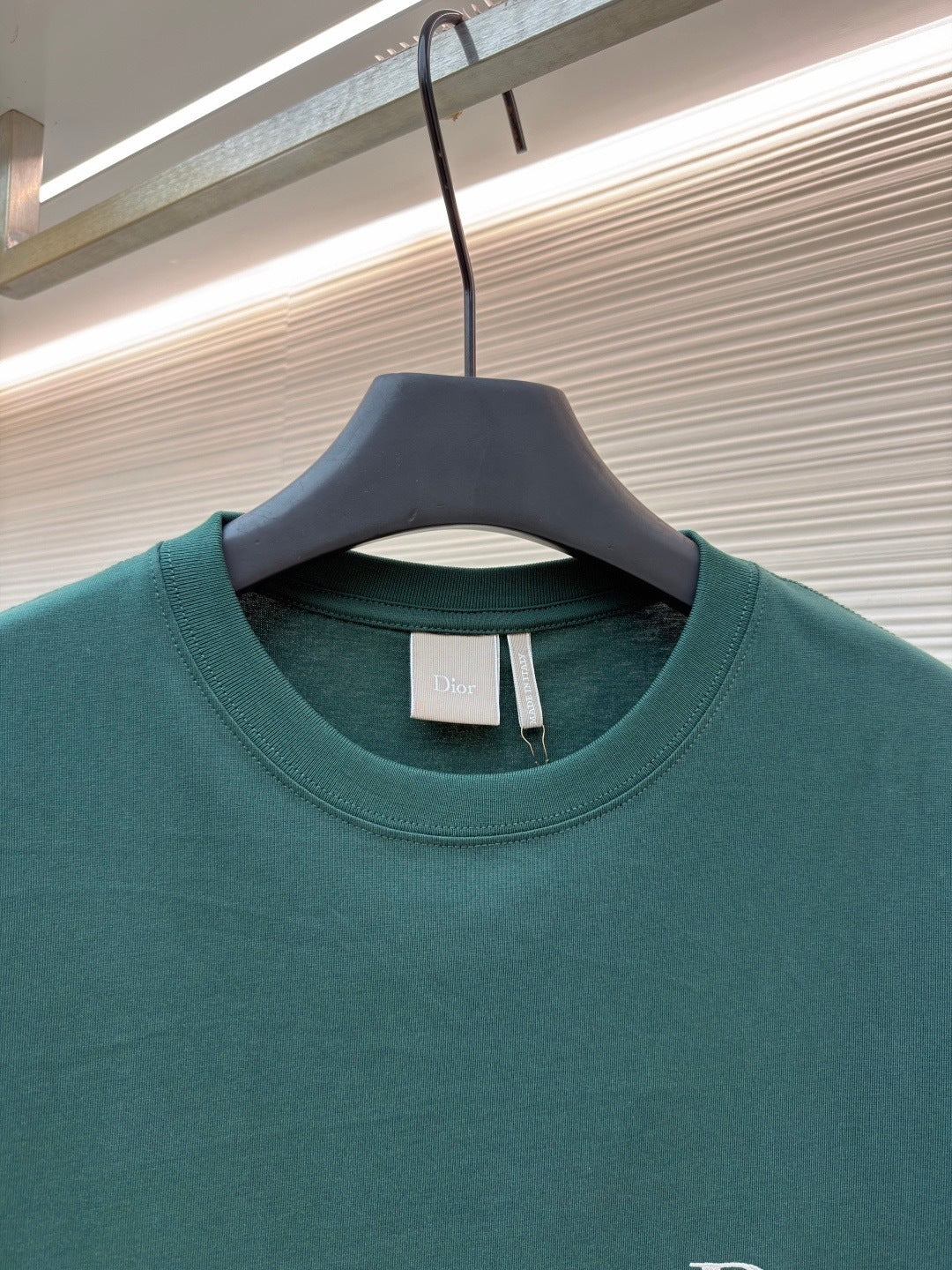 Dior T-Shirt with Dior Embroidery "Green Cotton Jersey"