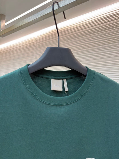 Dior T-Shirt with Dior Embroidery "Green Cotton Jersey"