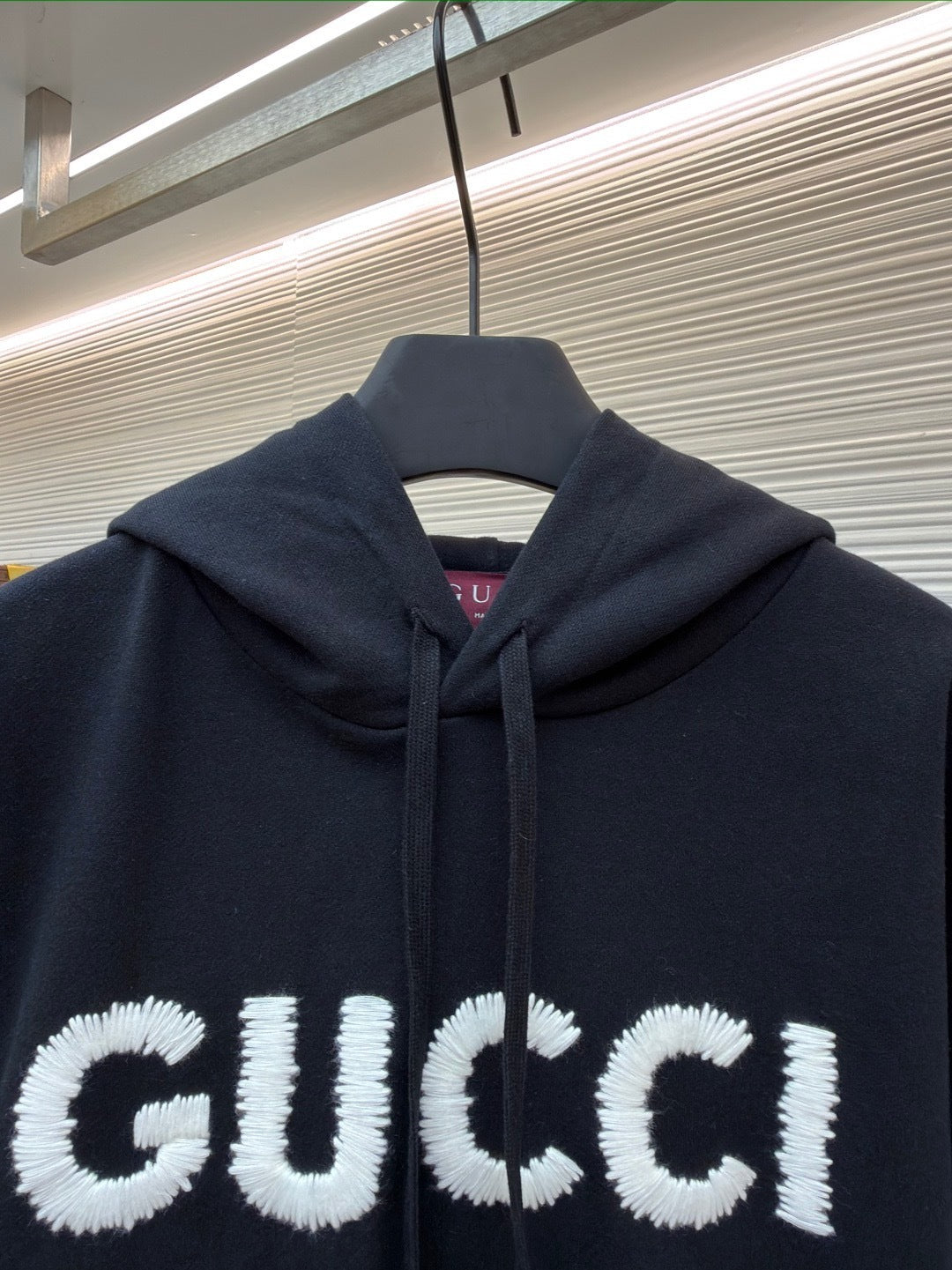 Gucci Embroidered Logo Hoodie "Black"