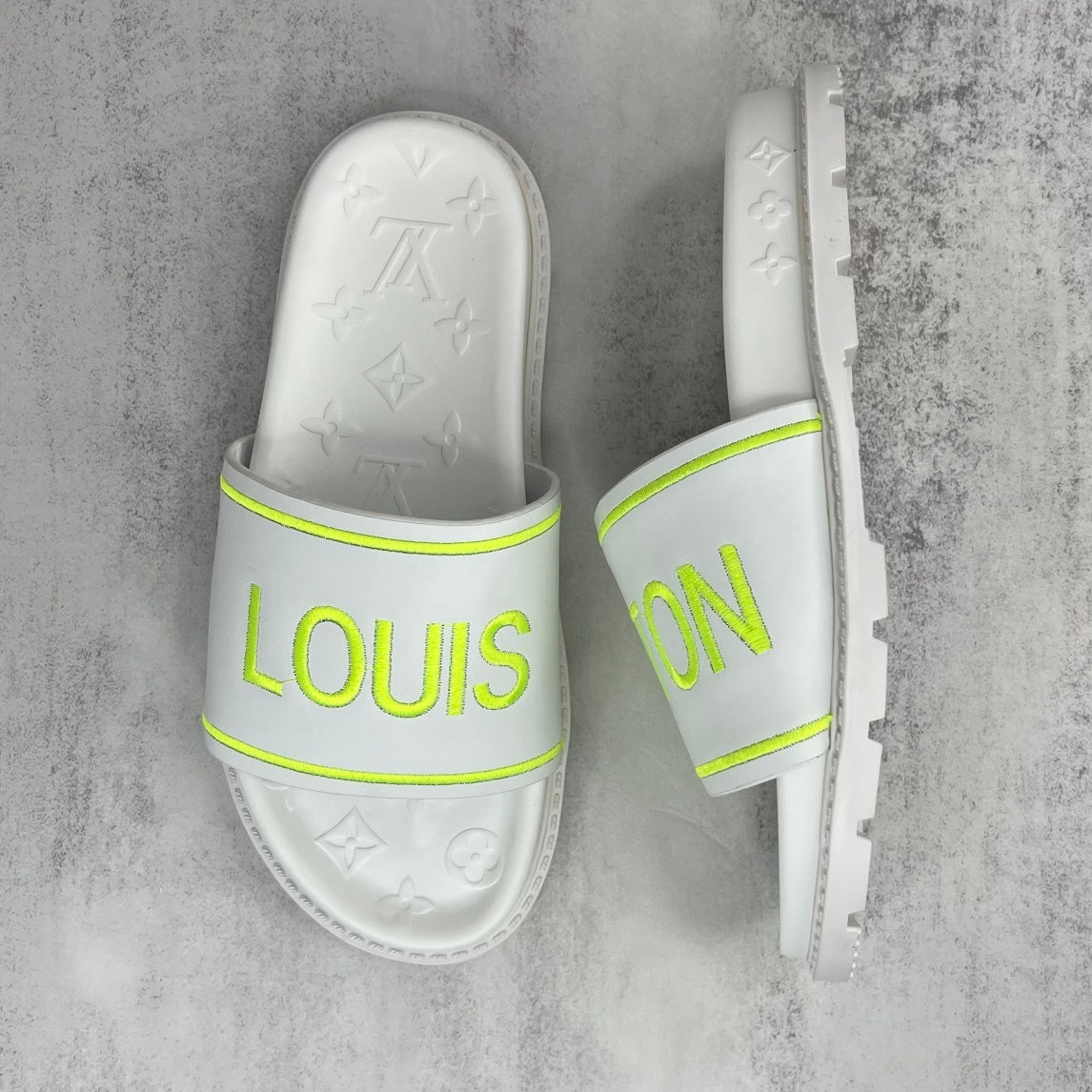 Louis Vuitton Slides "White-Lime"