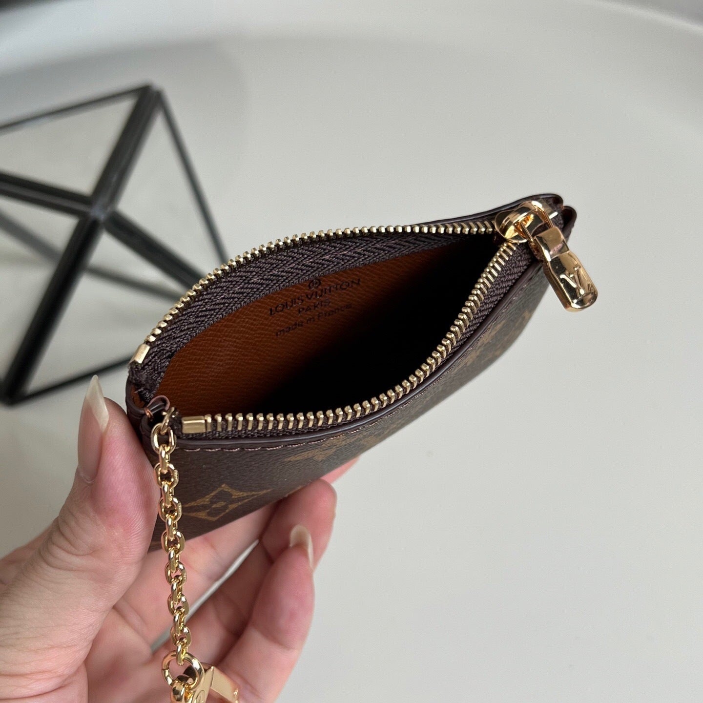 Louis Vuitton Key Pouch "Monogram Eclipse Canvas"