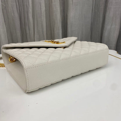 Saint Laurent Envlope Medium in Quilted Grain De Poudre Embossed Leather