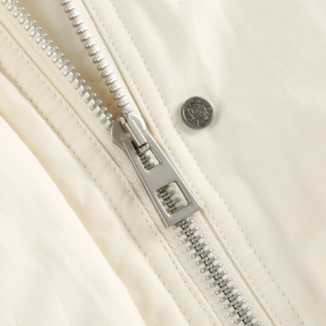 Loewe Shearling-Trimmed Down Jacket "White"