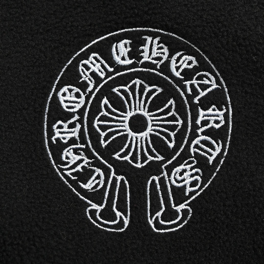 Chrome Hearts Half Zip Horse Shoe Fleece Jacket "Black"