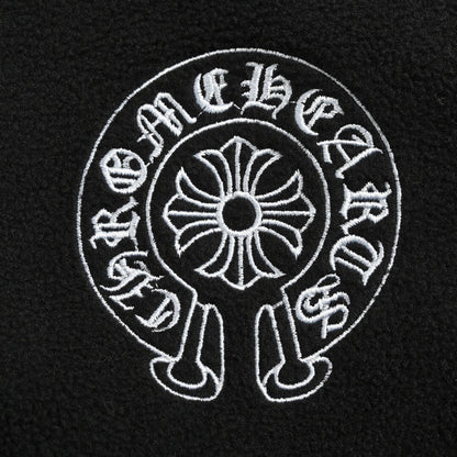 Chrome Hearts Half Zip Horse Shoe Fleece Jacket "Black"