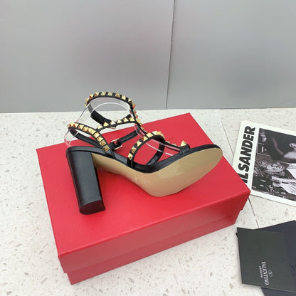 Valentino Rockstud Ankle Strap Sandal 90 mm "Black"