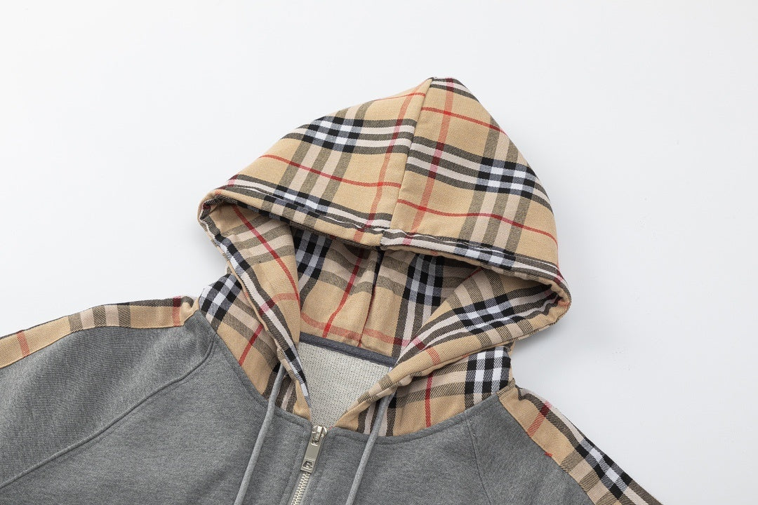 Burberry Zip-Up Hoodie "Grey-Beige"