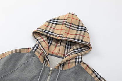 Burberry Zip-Up Hoodie "Grey-Beige"