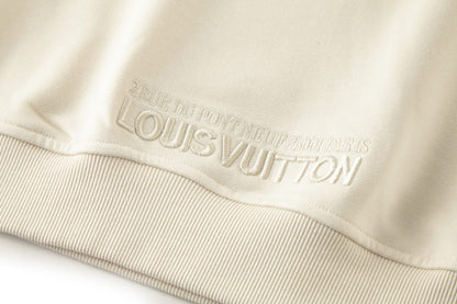 Louis Vuitton Embellished Half Zip Sweatshirt "Light Beige"