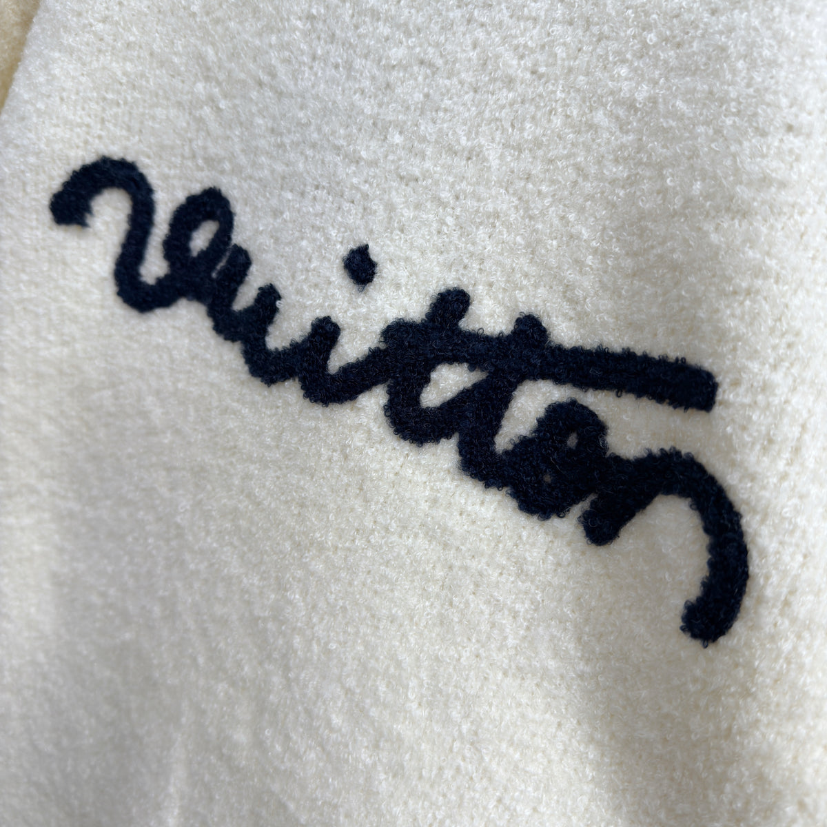 Louis Vuitton Embroidered Signature Long-Sleeved Crewneck "Milky White"