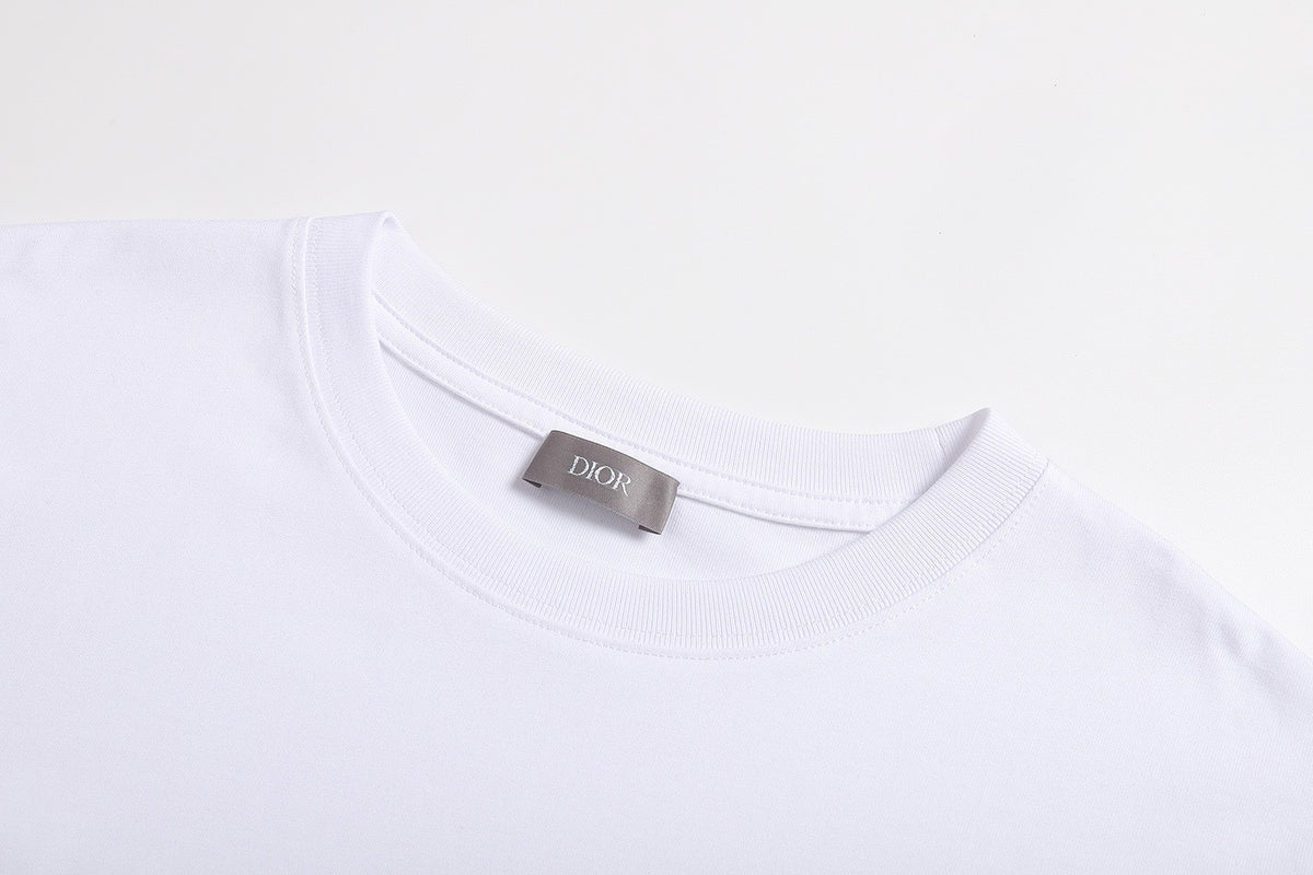 Dior x Lewis Hamilton Embroidered T-Shirt "White Cotton Jersey"