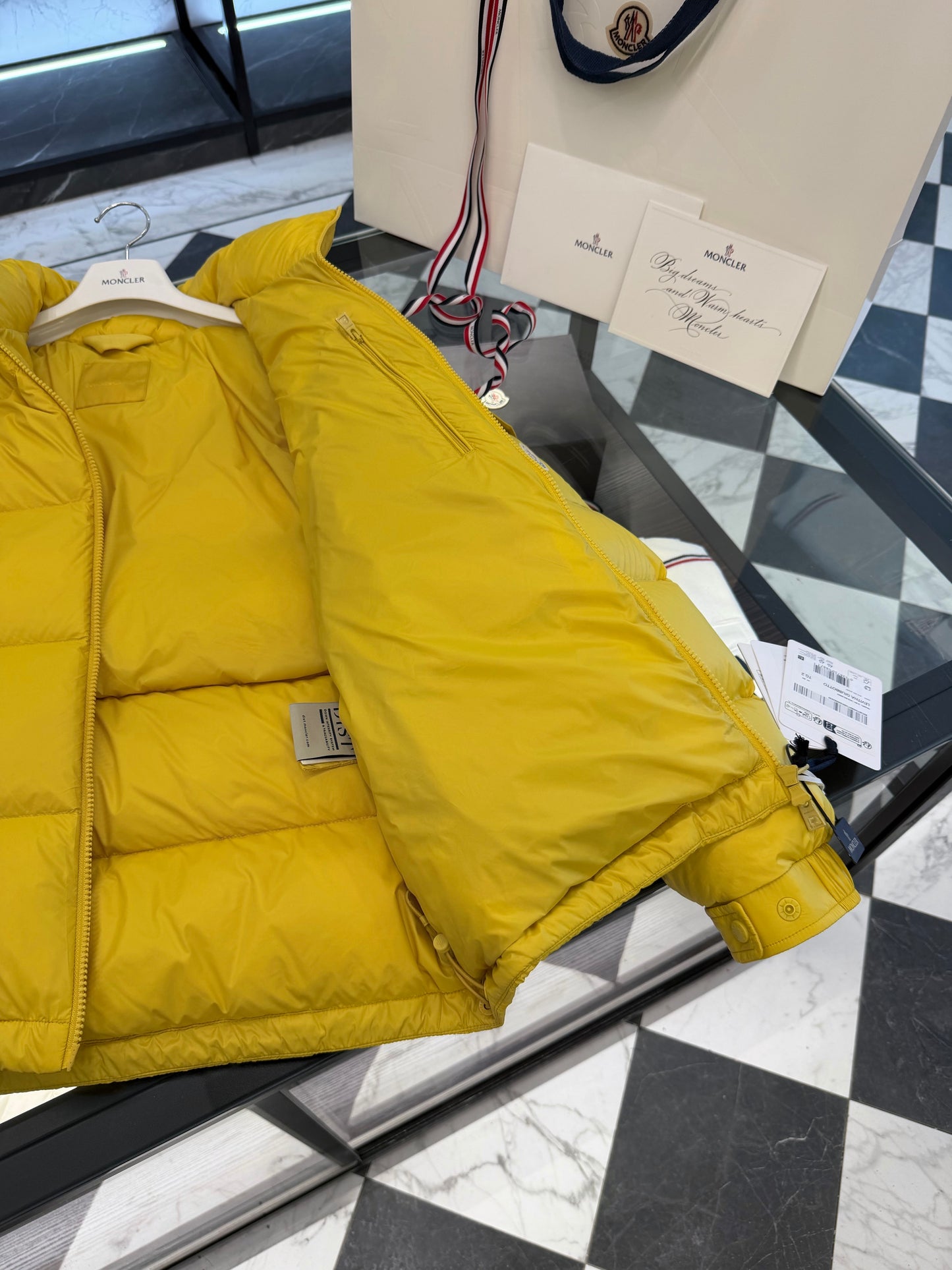 Moncler Levitha Hooded Short Down Jacket "Yellow"