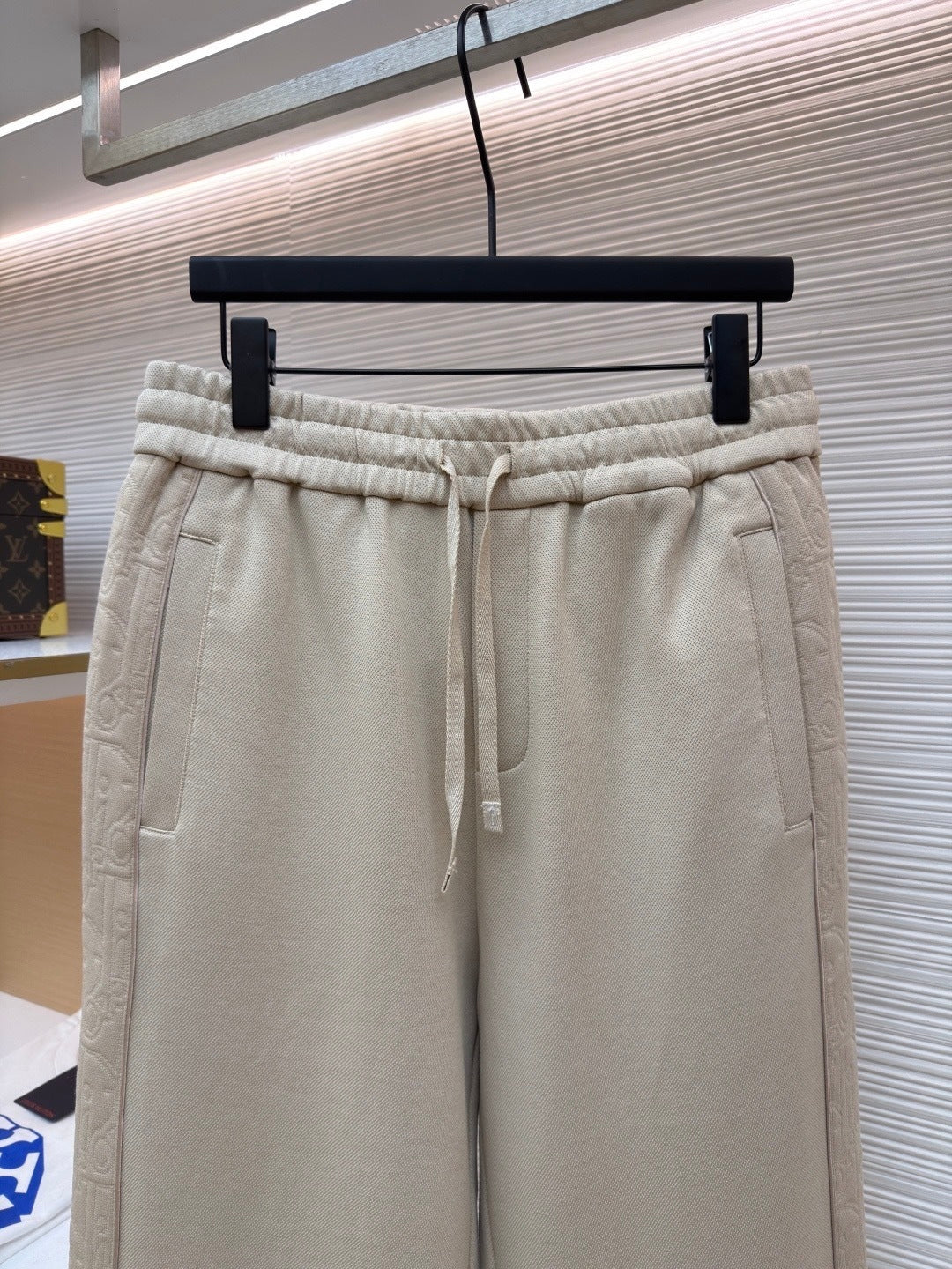 Dior Oblique Track Pants "Beige Cotton-Blend Jersey"