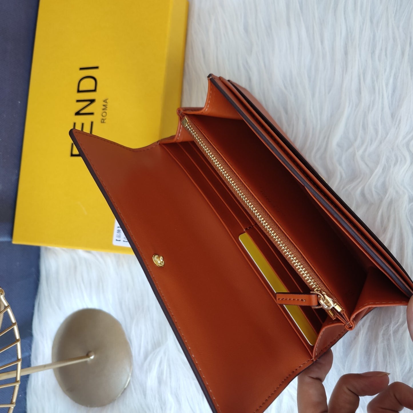 Fendi Roma Continental Brown Leather Wallet
