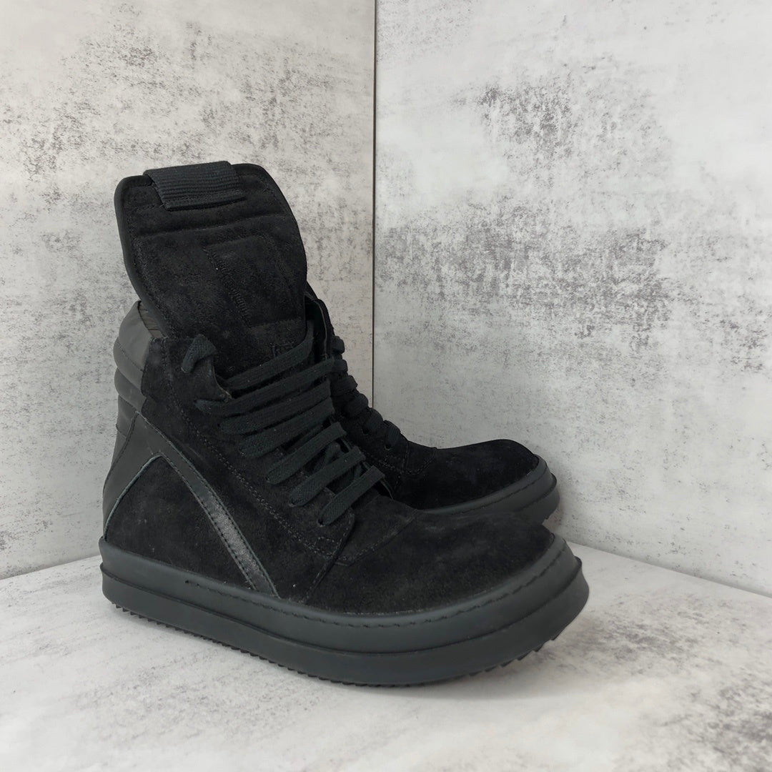 Rick Owens Geobasket "Black Suede"