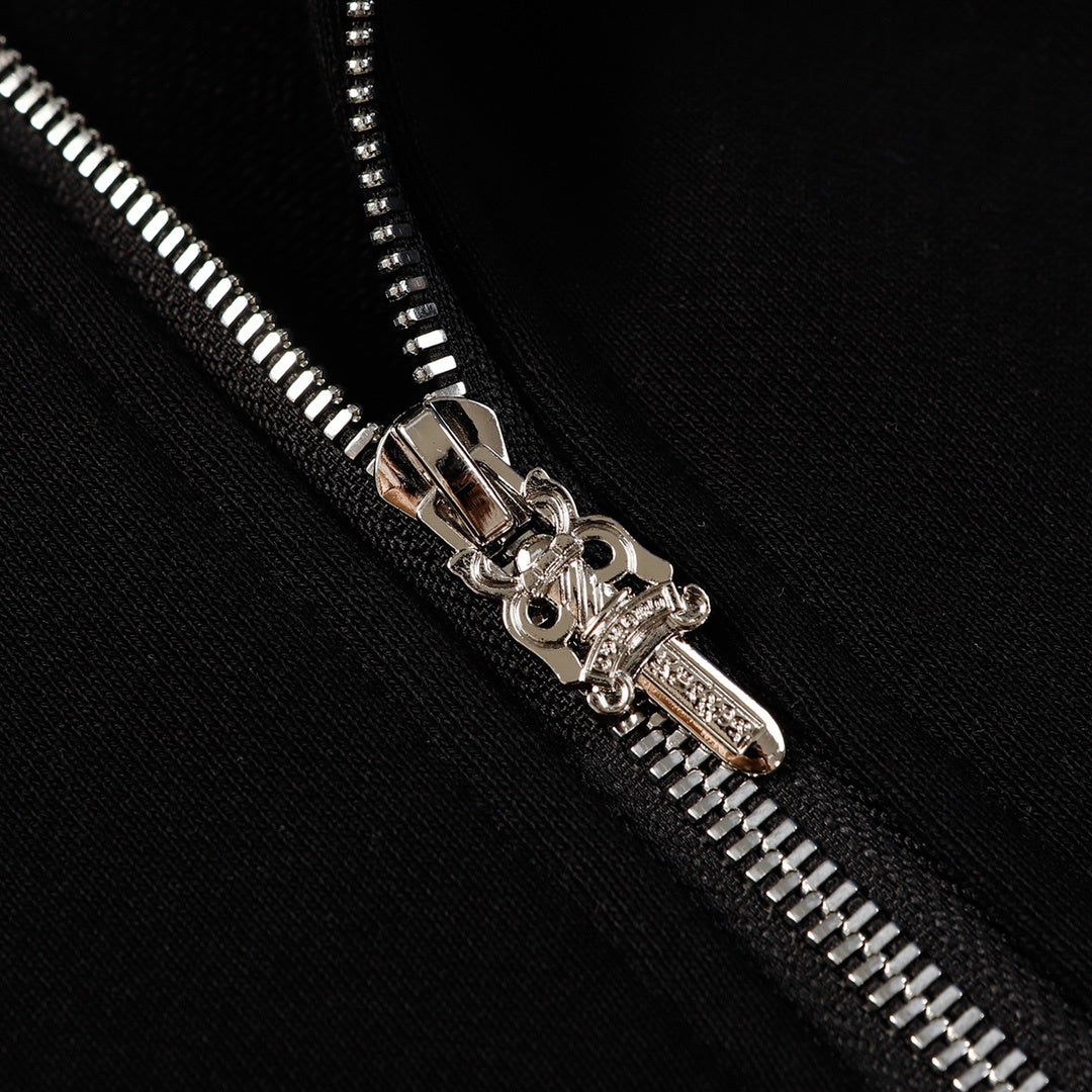 Chrome Hearts Zip-Up Hoodie "Black-White"