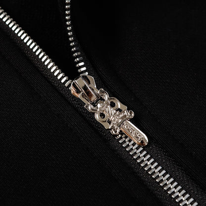 Chrome Hearts Zip-Up Hoodie "Black-White"