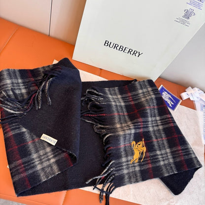 Burberry Cashmere Scarf "Black-White"