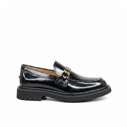 Dior Leather Loafers "Black-Gold"