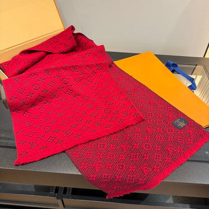 Louis Vuitton Classic Monogram Scarf "Red"