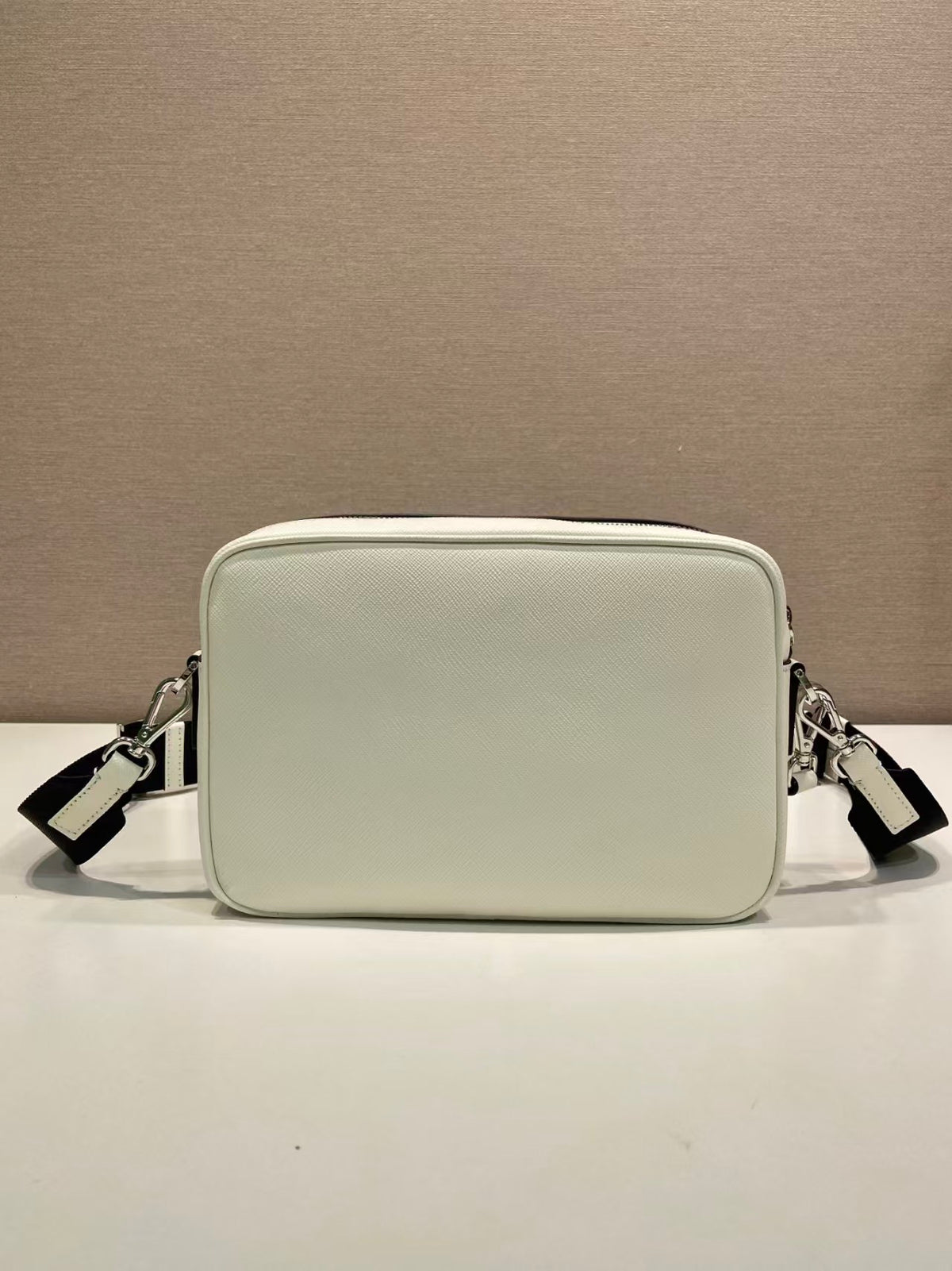 Prada Saffiano Leather Shoulder Bag "Chalk White"