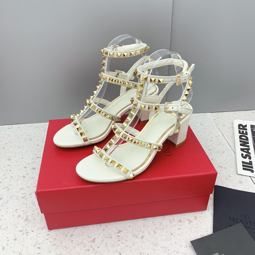 Valentino Rockstud Ankle Strap Sandal 90 mm "White"
