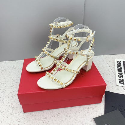 Valentino Rockstud Ankle Strap Sandal 90 mm "White"