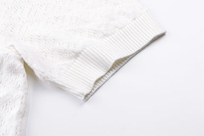 Fendi Cotton and Viscose Tricot Polo Shirt "White"