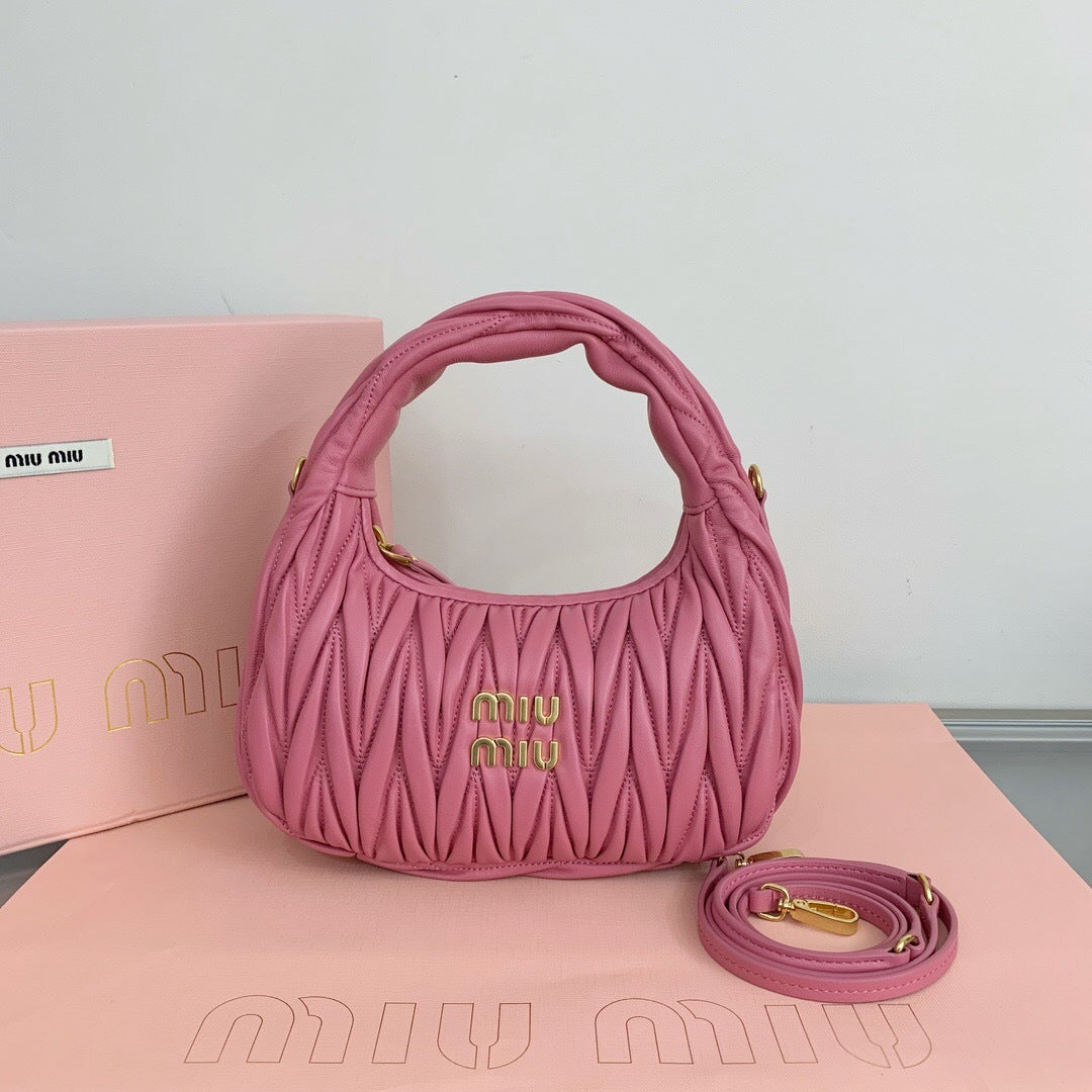 Miu Miu Wander Matelassé Nappa Leather Hobo Bag