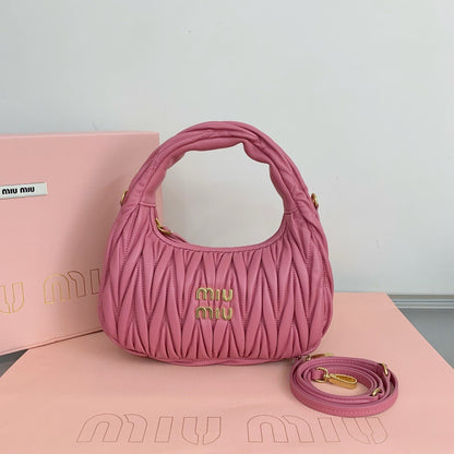 Miu Miu Wander Matelassé Nappa Leather Hobo Bag