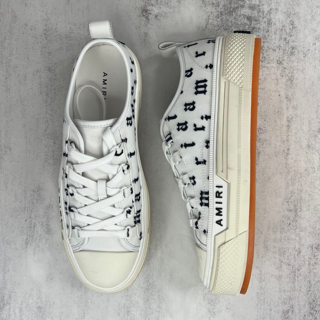 Amiri Court Low "White-Black Old English"