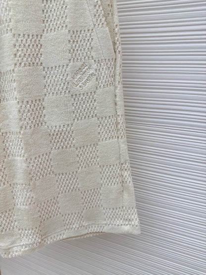 Louis Vuitton Damier French Terry Shorts "Light Beige"