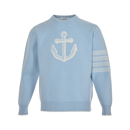 Thom Browne Anchor Sweater "Baby Blue"