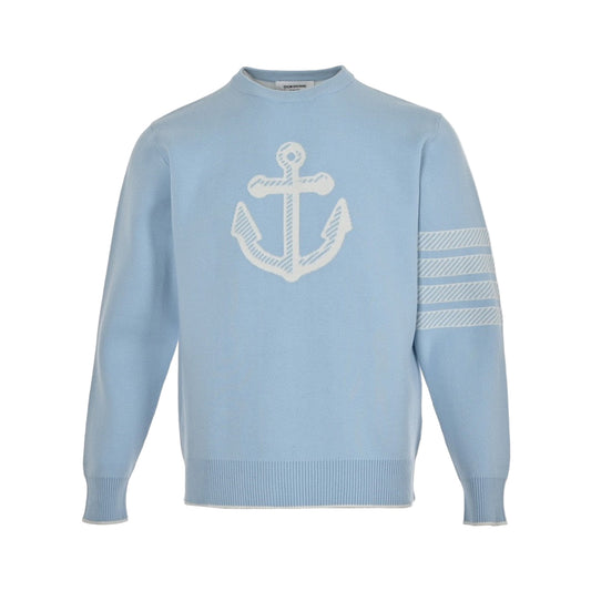Thom Browne Anchor Sweater "Baby Blue"