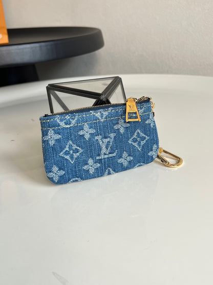 Louis Vuitton Key Pouch "Monogram Denim Blue"