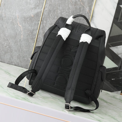 Dior Hit The Road Backpack with Flap "Dior Gravity Leather and Black Grained Calfskin"