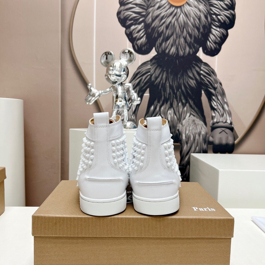Christian Louboutin High-Top Louis Spike "White"