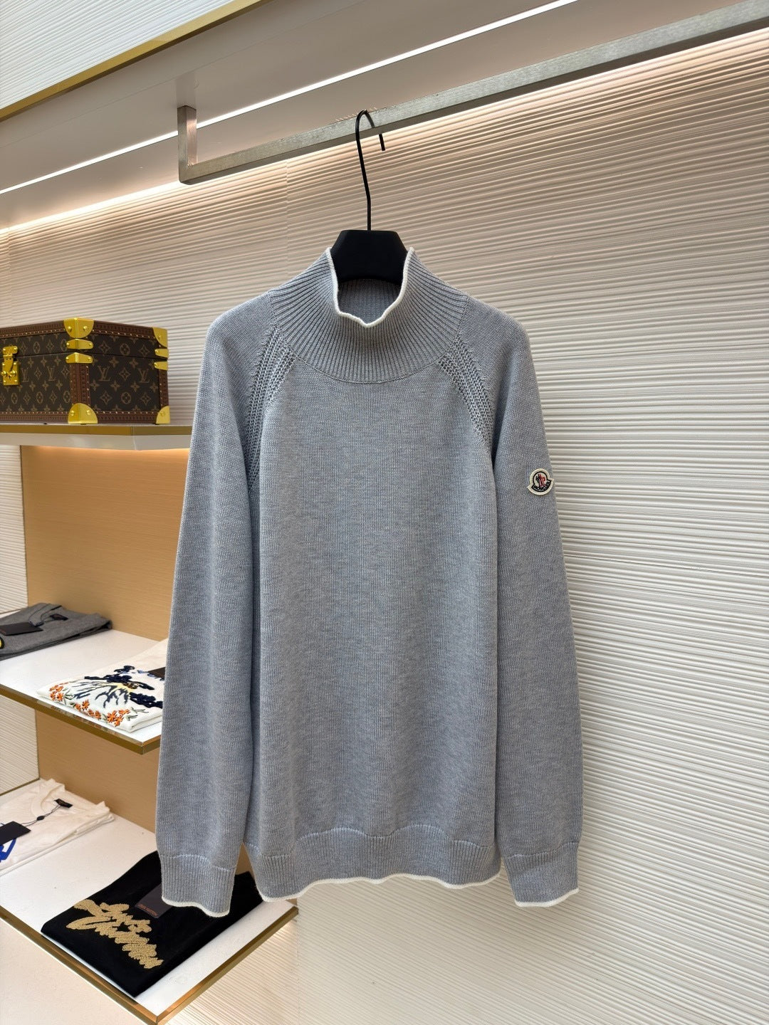 Moncler Alpaca & Wool Blend Turtleneck Sweater "Grey"
