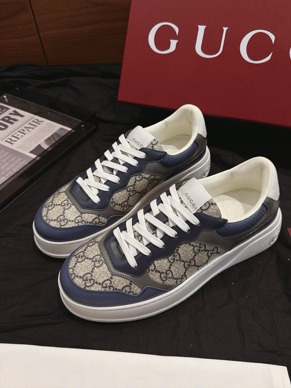 Gucci Chunky Sneaker with GG "Beige-Blue"
