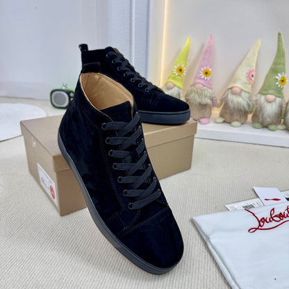 Christian Loubotin Louis High-Top Veau Velours "Black"