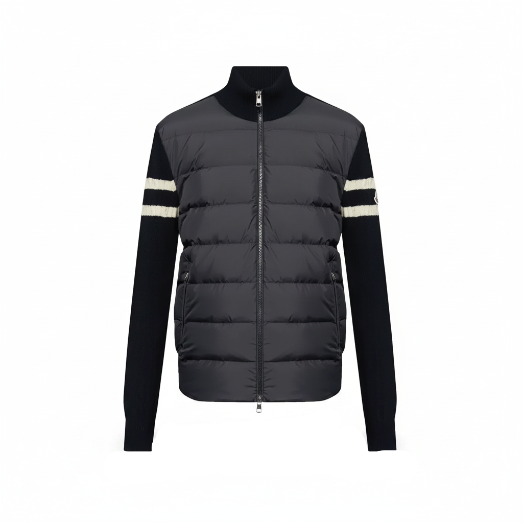 Moncler Padded Wool Zip-up Down Cardigan "Black"