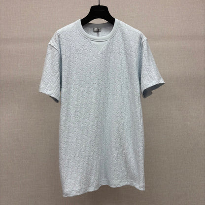 Dior Oblique T-Shirt "Baby Blue Terry Cotton Jacquard"