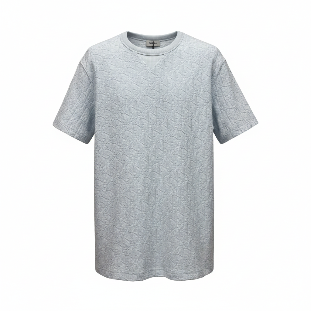 Dior Oblique T-Shirt "Baby Blue Terry Cotton Jacquard"